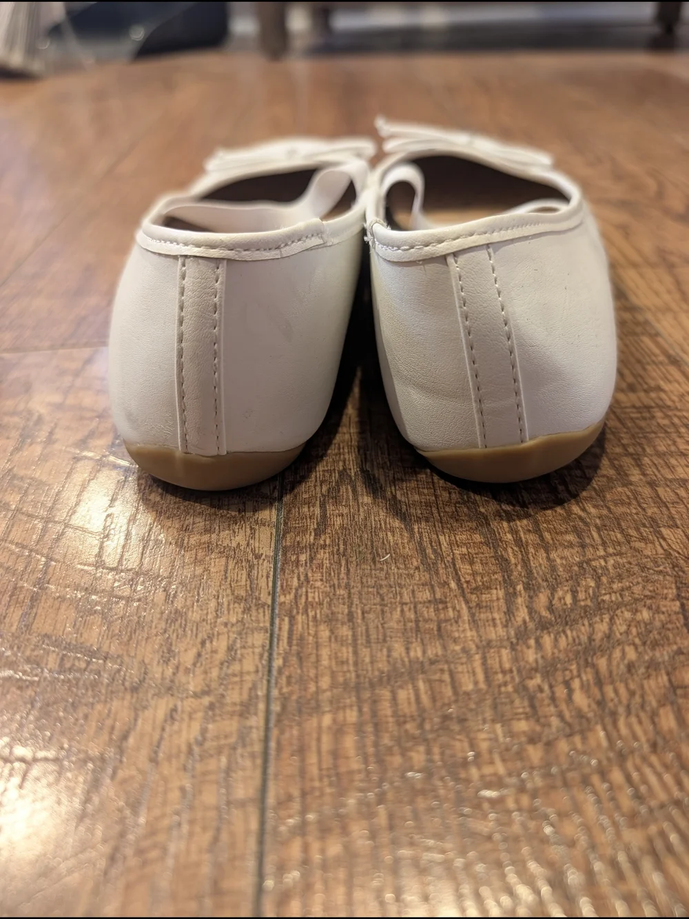 Wonder Nation White Girls' Ballet Flats with Elastic Strap